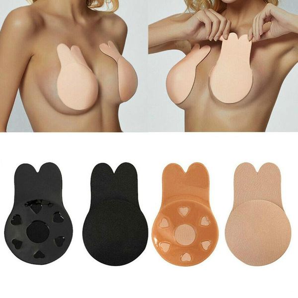 

1 Pair Bunny Ears Shape Silicon Adhesive Nipple Covers Pads Breasts Petals Stickers Milk Paste Anti Emptied The Chest Paste Bra