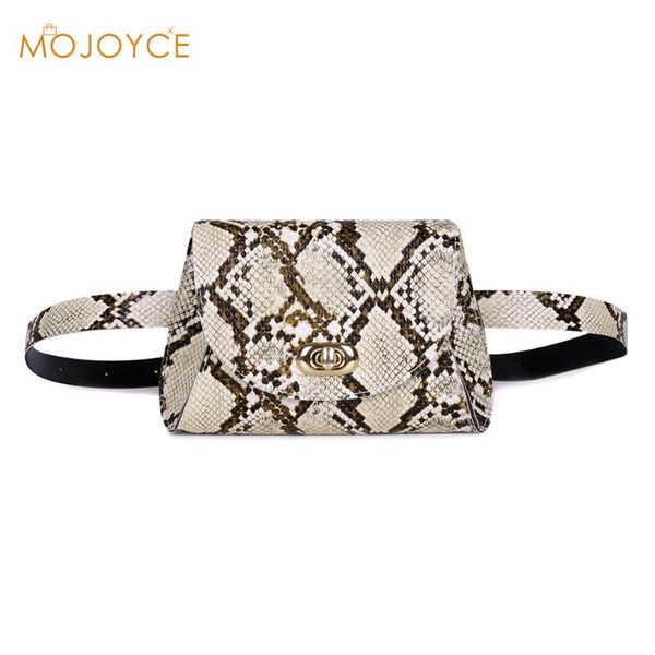 

fashion snake print belt bag women serpentine pu leather waist bags pu leather chest bags female fanny pack dropshipping