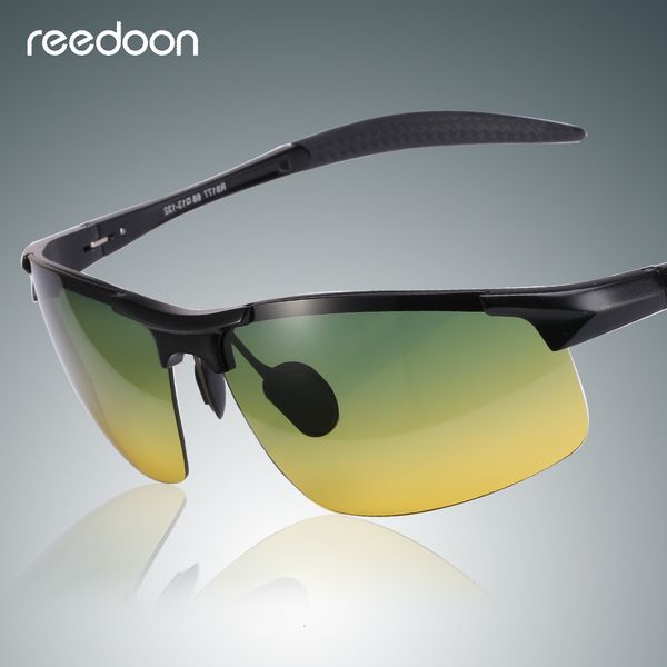

reedoon night vision sunglasses polarized yellow lens anti-glare aluminum magnesium frame glasses driving goggles for men women, White;black