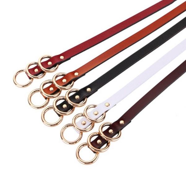 

knot belts for women casual thin leather strap belt dress accessories female soft real leather cowhide fashion narrow06, Black;brown