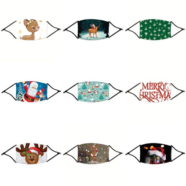 

5colors ice silk face christmas mask with breathing valve washable christmas mask reusable anti-dust pm2.5 protective christmas masks rec#59, Black