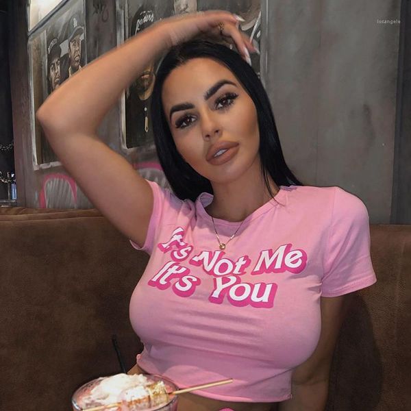 

tshirt solid color short sleeve letter print tees slim bodycon womens clothing women designer casual, White