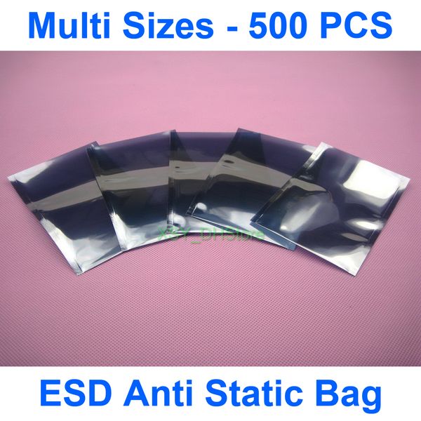 

multi sizes 500 pcs esd anti static bag usable size (width 1.5" to 3.5") x (length 3" to 7.9") electronic packing (40 -