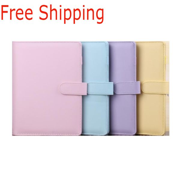 

5 стилей a6 красочные творческие macarons binder notebook shell свободно лист рука книга дневник канцтовары крышка подарки офисные принадлеж, Purple;pink