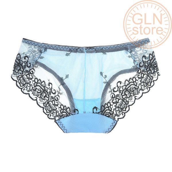 

women's panties selling exquisite embroidery underwear lace transparent mesh low waist one piece seamless briefs, Black;pink