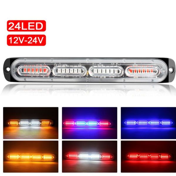 

24led 72w emergency strobe light bar universal warning flashing lamp bar for pickup truck off-road vehicle 12-24v car motorcycle