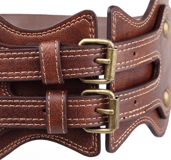 

retail crazy horse cowhide leather double retro pin buckle female belts for women ms. clothing cummerbunds fashion06, Black;brown