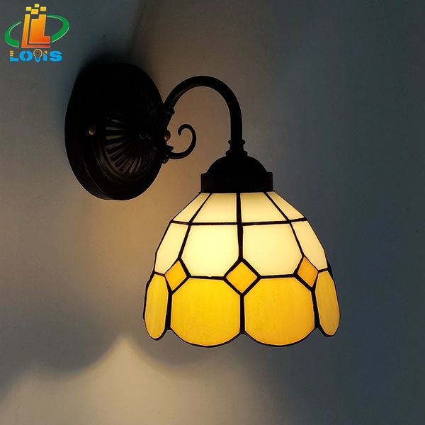 

15cm simple lattice glass wall light tiffany style balcony bar hallway art lighting living room backdrop light extravagant led lights