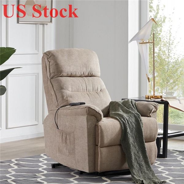 

us stock power lift chair soft fabric recliner lounge living room sofa with remote control pp192501aaa