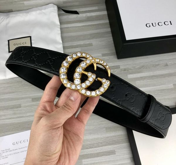 

new fashion designer belt ladies diamond-encrusted luxury belt ceinture smooth buckle leather for ladies belt with box04, Black;brown
