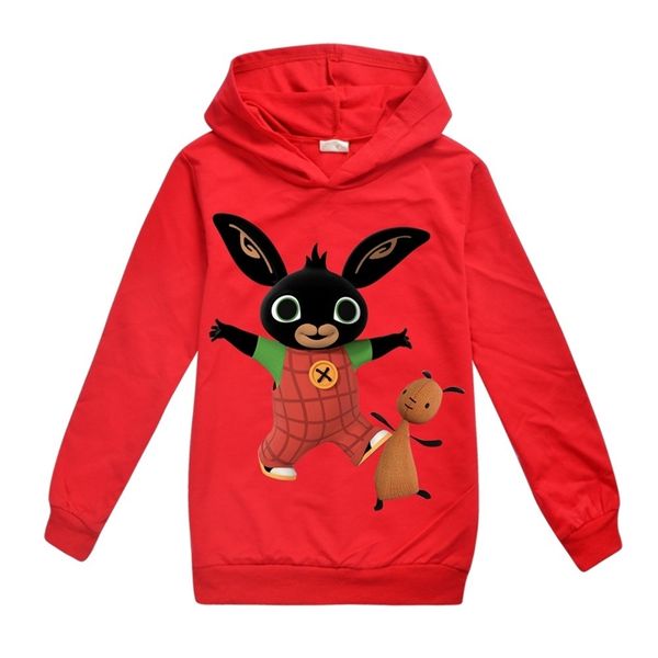 

2-13years британский bing bung одежда кролик hoodie девушки футболка мода мальчики мальчики футболки с длинным рукавом пот мультфильм одежды, Black