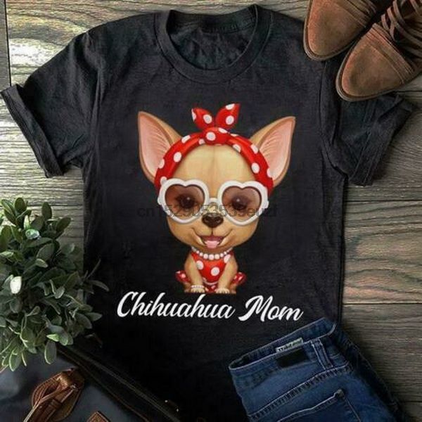 

chihuahua mom ladies t-shirt cotton s-3xl style round tee shirt
