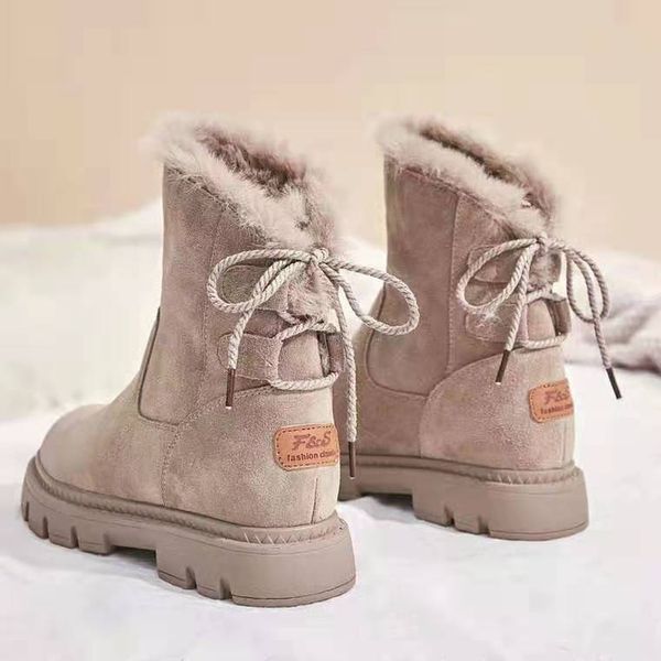 

snow boots women's high-thick-soled anti-skid winter shoes women's 2020 new cotton shoes soft-soled short boots, Black