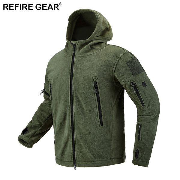 

outdoor jackets&hoodies refire gear winter fleece jacket warm men tactical thermal breathable hooded jackets coat clothes outerwear, Blue;black