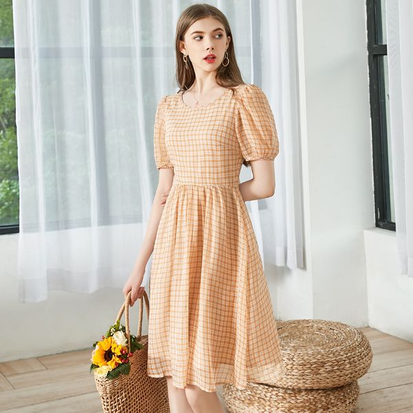 

Summer new small fresh and sweet boudoir cut back Chiffon Dress womens dresses fashion dress skirt