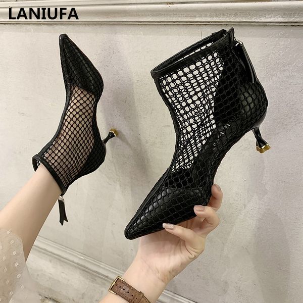 

2020 classic high heels women sandals summer women shoes woman female hollow zipper pumps platform thin heel dress shoes mujer, Black