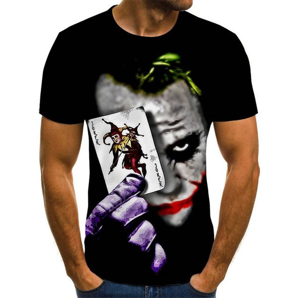 

clown prin summer 3d print shirts comics hippie funny men clothing