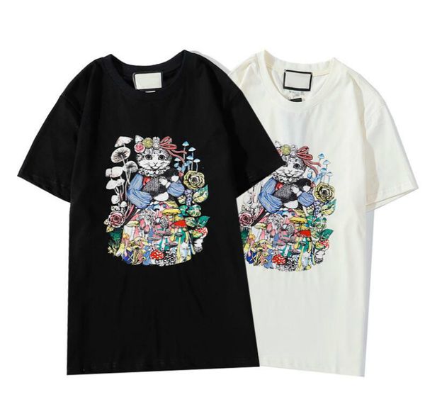 

20ss fashion t shirts for mens women tee shirts with letters animals summer novelty t-shirt men women clothing 2 colors size s-2xl, White;black