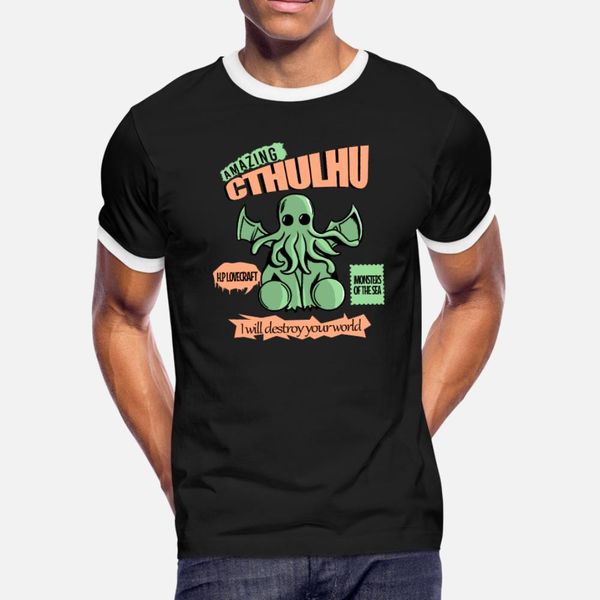 

amazing cthullu t shirt men printing cotton size s-3xl homme loose funny casual spring letter shirt