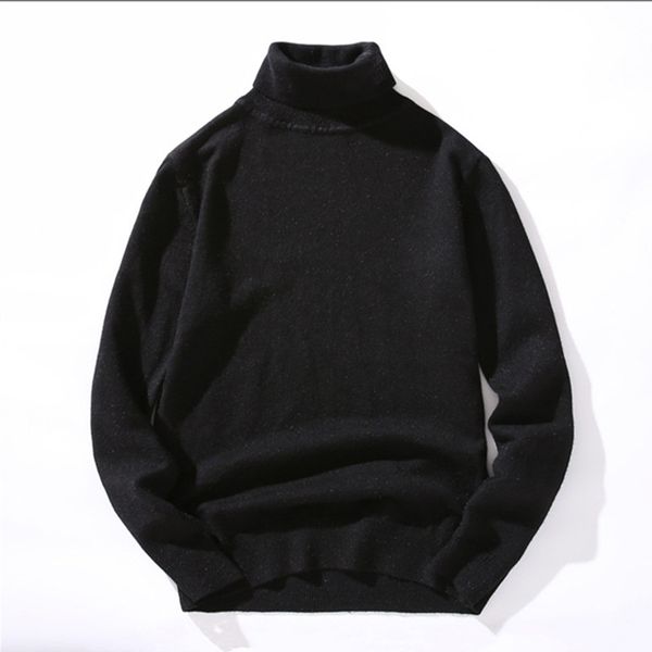 

men's sweaters turtleneck pullover autumn winter solid comfortable perfect quality warm long sleeve clothes knitted casual male sweater, White;black