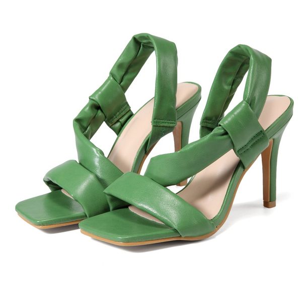 

dress shoes brand women sandals comfortable soft strap slip-on gladiator elegant square toe high heels lady summer, Black
