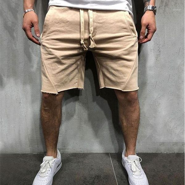 

shorts summer loose knee length elastic waist shorts mens running fitness shorts mens casual sports, White;black