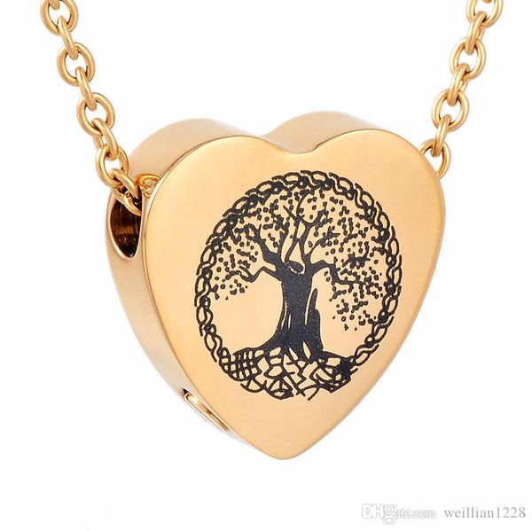 

zzl140 heart cremation necklace never fade stainless urn locket with screw hold loved ones ashes keepsake casket, Silver