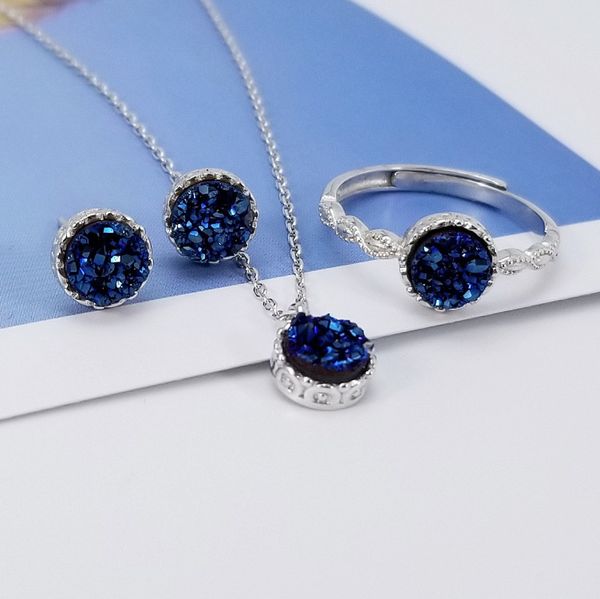 

925 sterling silver three piece set silver jewelry fashion set