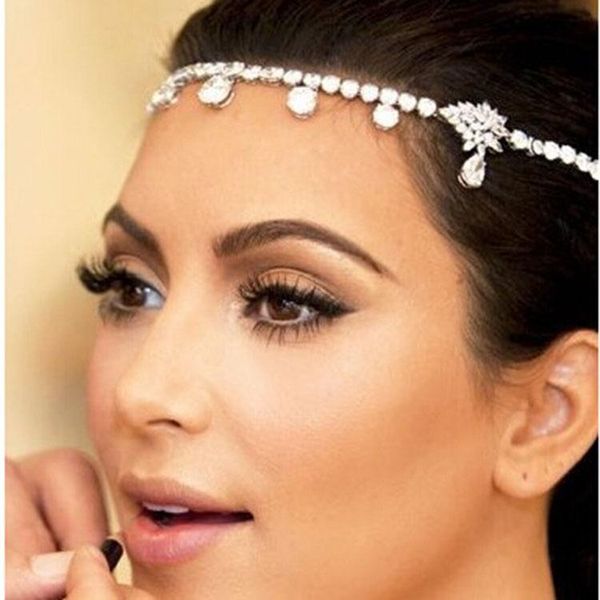 

headband clips veil rhinestones crystals & claws hairband wedding bridal hair accessories sparkling barrettes ce2007 bvlcq, Slivery;golden