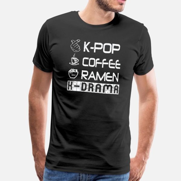 

k pop coffee ramen k drama funny korean t shirt men personalized short sleeve euro size s-3xl letter graphic funny spring autumn shirt