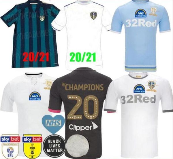 

thailand quality 20 21 leeds united 2020 21 centenary home away suit soccer jerseys cota philips bamford clarke forshaw roofe alios, Black;yellow