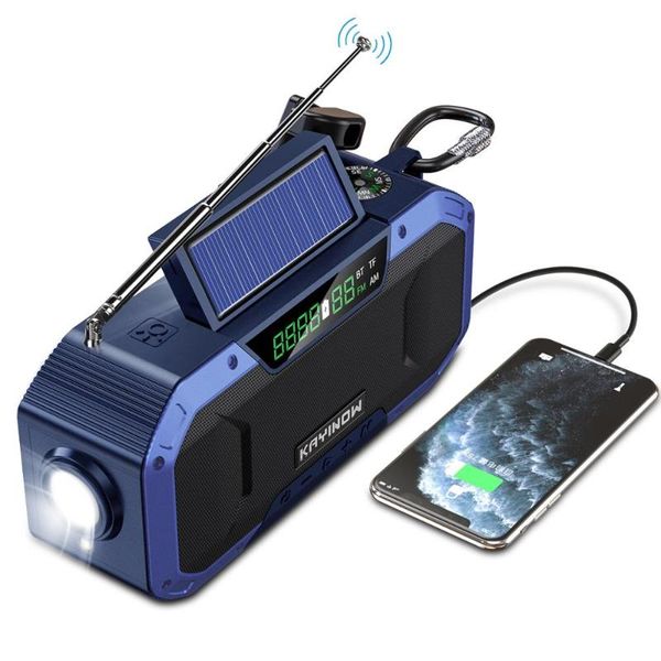 

портативная акустическая система bluetooth с чрезвычайным am / fm радио погода 5000mah телефон зарядное устройство ручной радио led sos alar