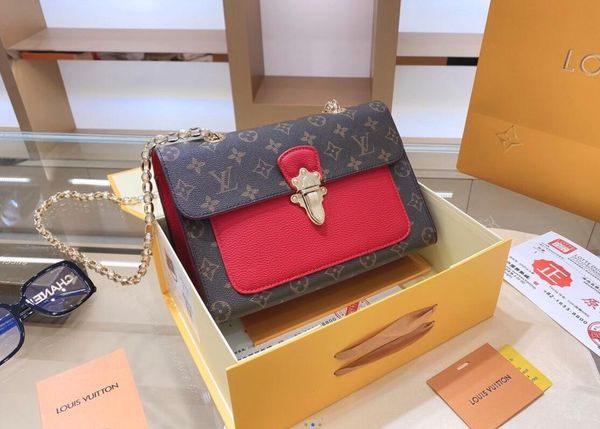 

2020 new fashion lattice handbag flip chain women leather handbag women shoulder messenger bag fashion women bag red