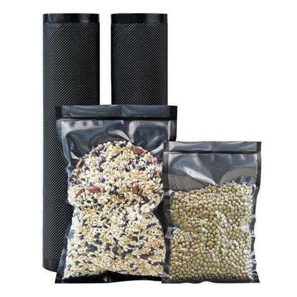 

black vacuum grain packaging bag nylon material light-resistant, fresh-keeping commercial plastic single-sided granular bag