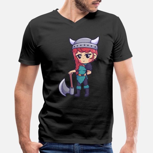 

viking girl ax warrior woman t shirt men printing 100% cotton plus size 3xl pattern anti-wrinkle building spring autumn original shirt