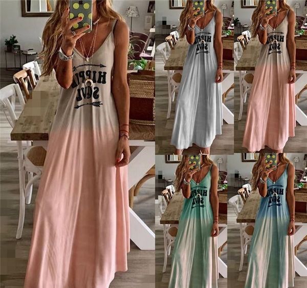 

slim designer women dresses gradient color letters sling casual sleeveless v neck fashion womens dresses multi choice0063, Black;gray