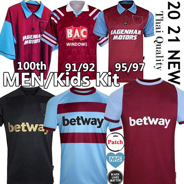 

haller antonio 2020 2021 west snodgrass pablo fornals ham 125th football shirts united diop lanzini rice yarmolenko retro soccer jerseys, Black;yellow