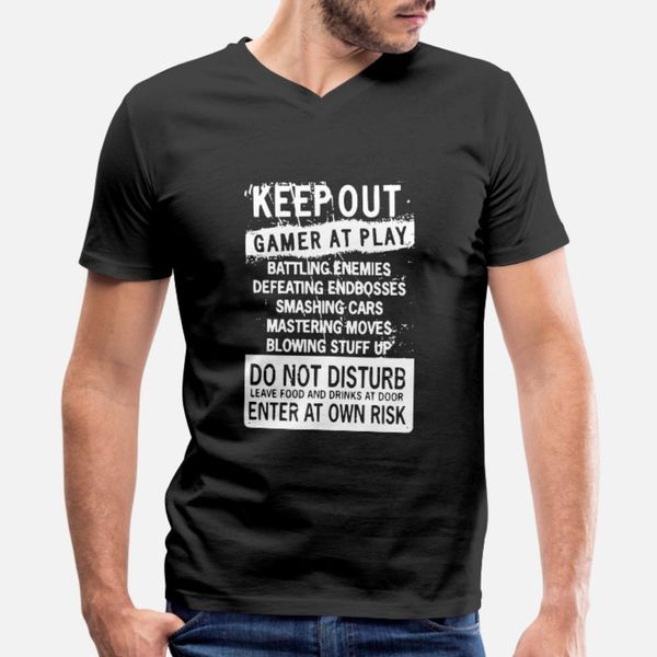 

keep out gamers at play white t shirt men personalized short sleeve o-neck novelty graphic comfortable summer trend shirt
