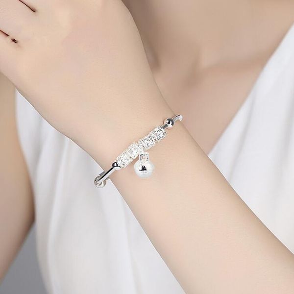 

yada 2020 trendy bell running beads cuff bracelets&bangles for women bells bracelets charm friendship crystal bracelet bt200326, Golden;silver