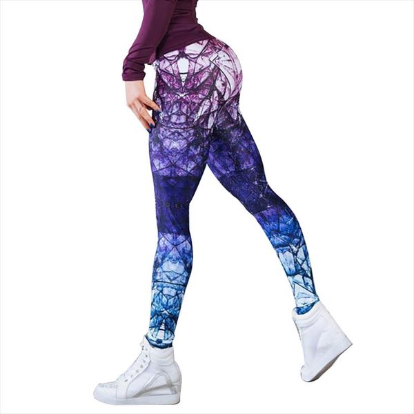 

new deep blue purple trousers jeggings high waist digital printing casual female pants athleisure women push up leggings, Black