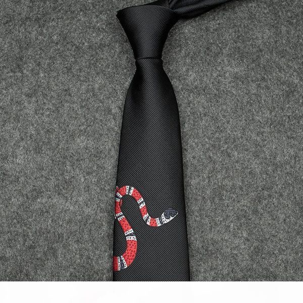 

2019 designer european and american popular new men's personally embroidered black coral snake business career leisure tie, Blue;purple