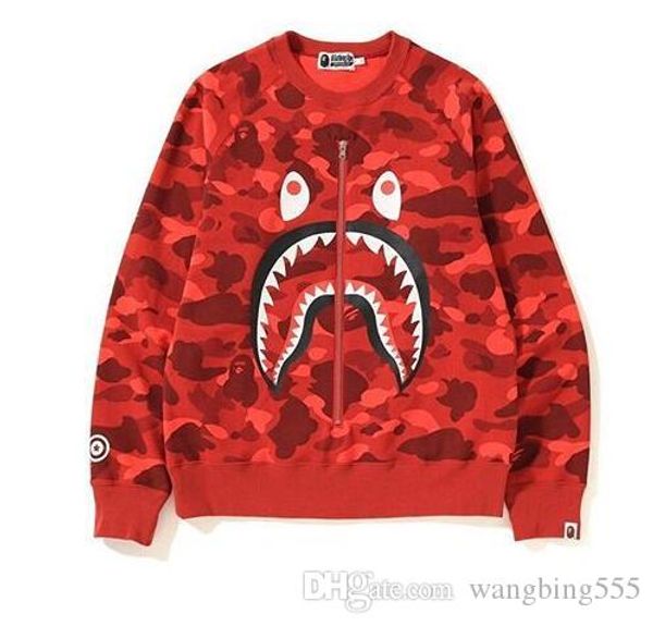 

ape mens hoodies fashion mens designer cartoon shark printing hoodies jacket men women h igh quality casual sweatshirts black
