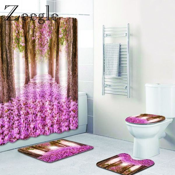 

bath mat set anti slip carpet shower curtain with hooks absorbent bathroom cover toilet seat accessories for toilet bathroom set