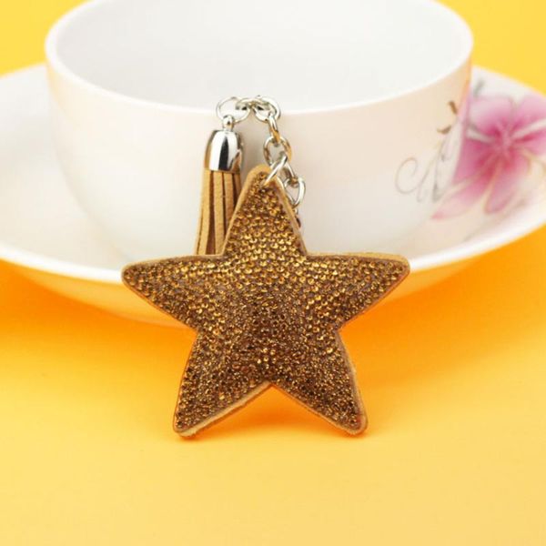 

shiny bling crystal rhinestone star keychain novelty souvenir gifts key chain key ring hang bag charms star pendant, Silver