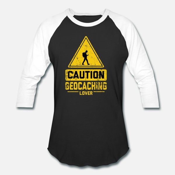 

caution geocaching lover t shirt men printing short sleeve o neck family loose humor summer style trend shirt