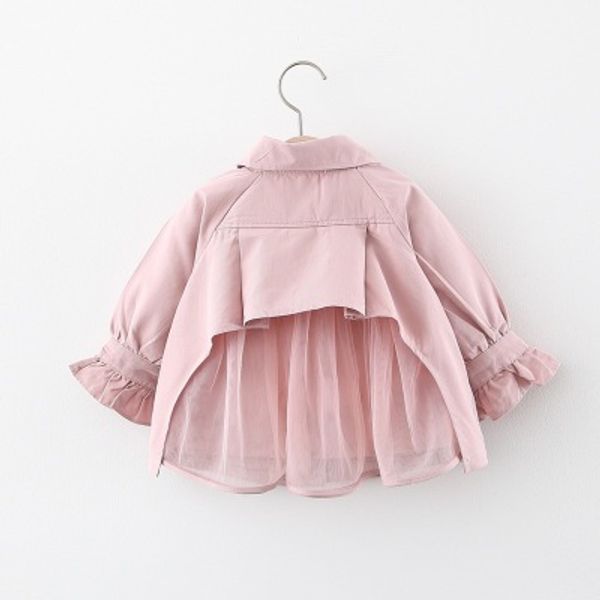 

baby girls behind gauze trench coat summer children's jacket wholesale, Blue;gray