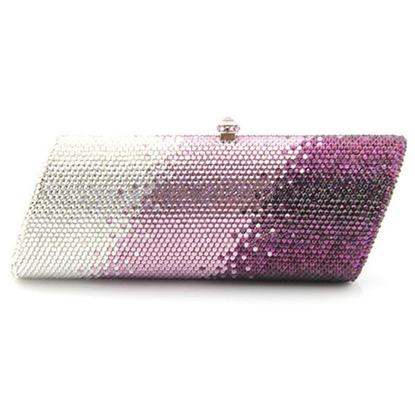 

irregular white/purple crystal handbags for women evening clutches bags ladies party money pocket female phone case
