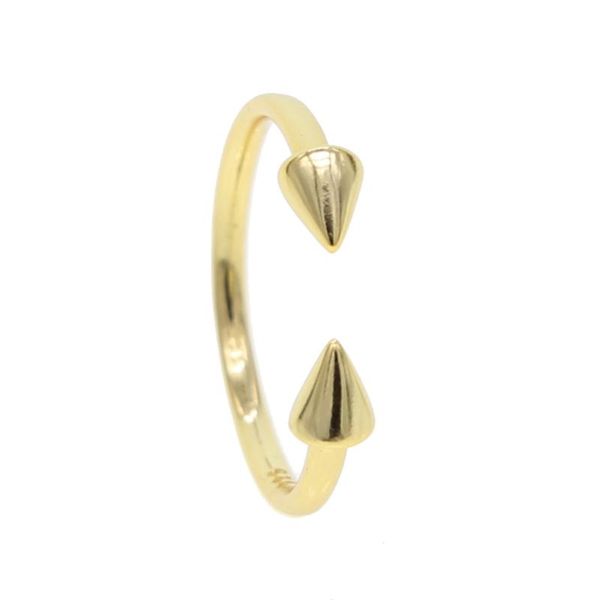 

100% 925 sterling silver open midi knuckle ring young girl spike adjustable finger ring for women fashion jewelry ornament 2020, Golden;silver