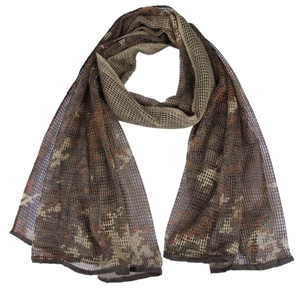 

winter tactical camouflage scarf mesh breathable headband scarf outdoor camping hiking scarves desert neck wrap, Black
