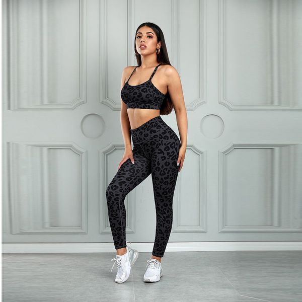 

sulmy leopard fitness suit 2020 workout clothes for women breathable yoga gym set women sportswear sports kit wives outfit, White;red